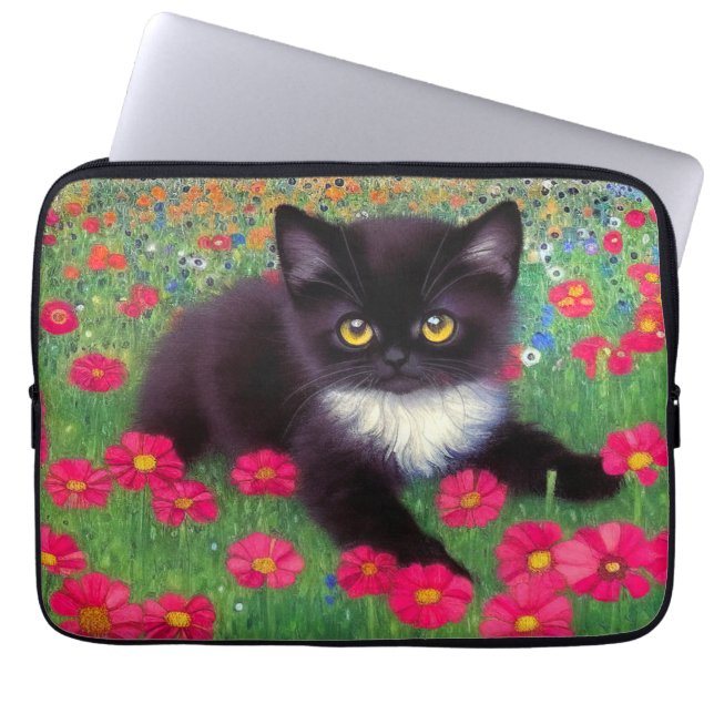 Funda Para Portátil Gustav Klimt Tuxedo Cat (Frente)