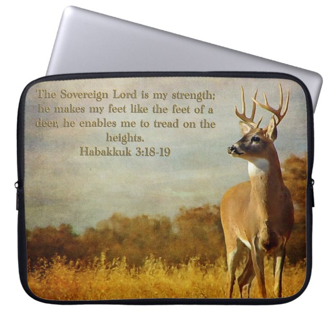 Funda Para Portátil Habakkuk 3:18 Inspirador (Frente)