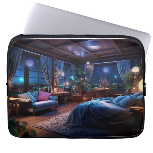 Funda Para Portátil Habitación de fantasía por la noche (Frente)