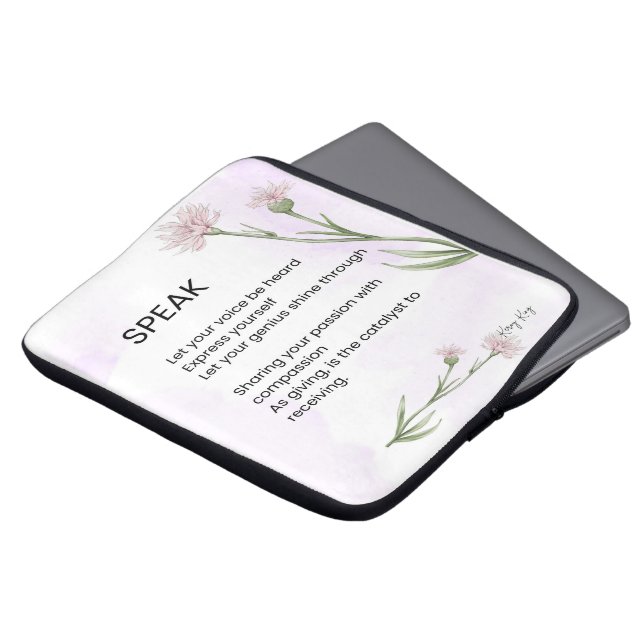 Funda Para Portátil Habla - Poema de empoderamiento de amor propio (Superior anverso)