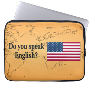 Funda Para Portátil ¿Hablas inglés? Bandera bf