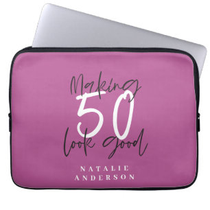 Funda Para Portátil Haciendo que 50 luzca buena celebración de cumplea