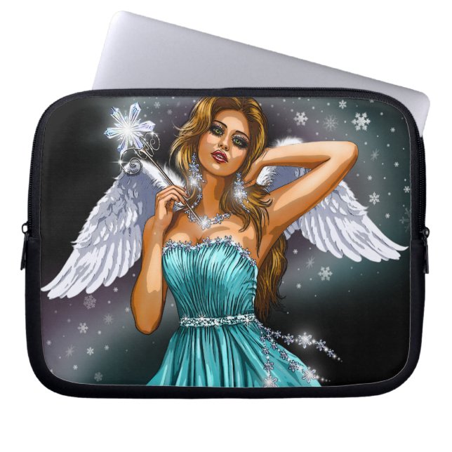 Funda Para Portátil Hada Alada de Invierno (Frente)