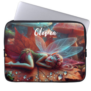 Funda Para Portátil Hada caprichosa durmiendo en una hoja