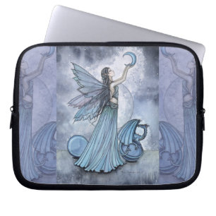 Funda para portátil Hadas y dragones tonos azules