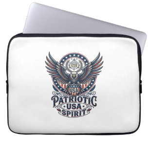 Funda Para Portátil Halcón de batalla patriótico Águila y halcón Ameri