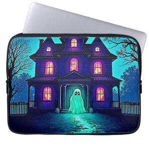 Funda Para Portátil Halloween atormentado diseño de la casa fantasma