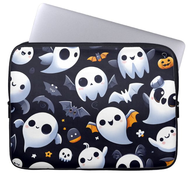Funda Para Portátil Halloween con un fantasma adorable (Frente)