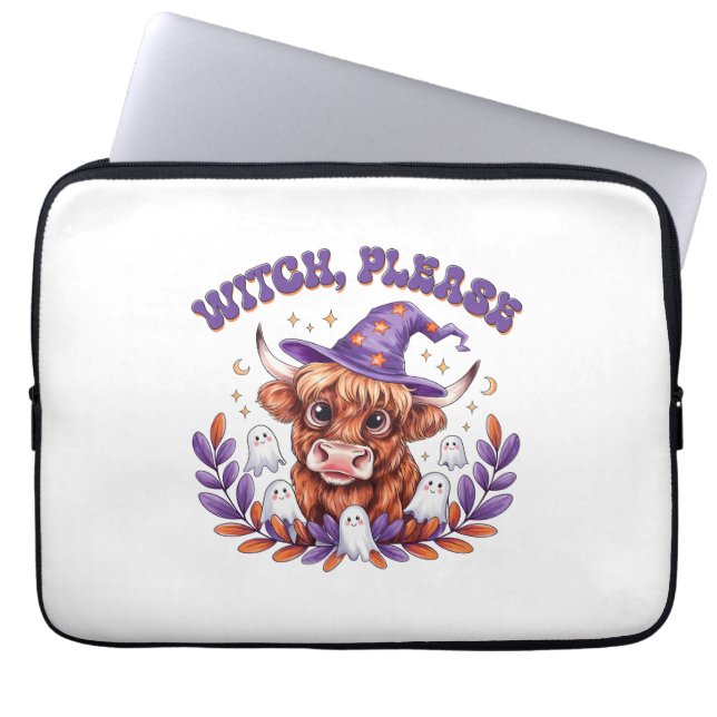 Funda Para Portátil Halloween de vaca Highland (Frente)