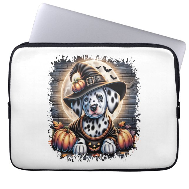 Funda Para Portátil Halloween del perro de Dalmacia (Frente)