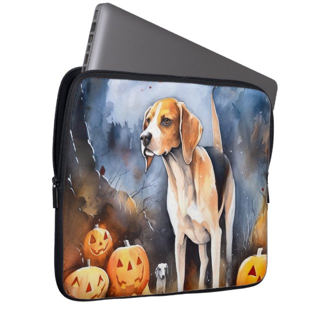 Funda Para Portátil Halloween Foxhound American English con calabazas (Anverso derecho)