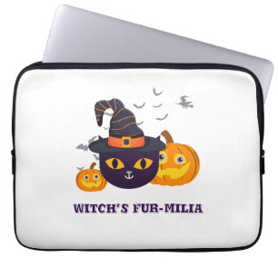 Funda Para Portátil Halloween fur-miliar de bruja