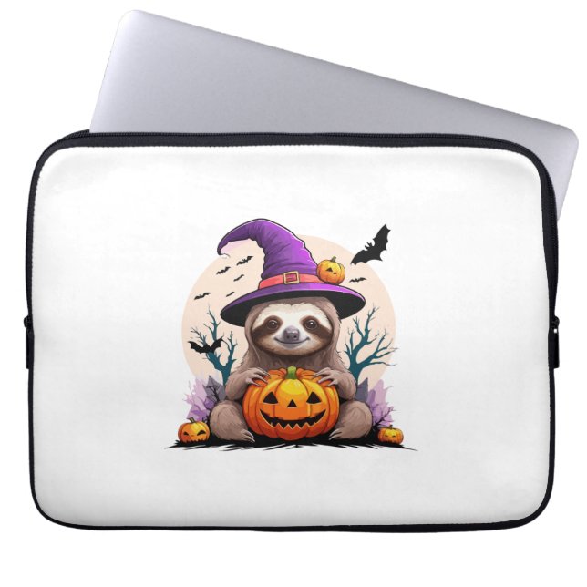 Funda Para Portátil Halloween, Gorra Rosa Sloth (Frente)