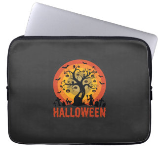 Funda Para Portátil Halloween Haunted Tree Witch and Black Cats