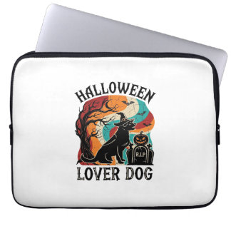 Funda Para Portátil Halloween Lover Dog Witch Hat Pumpkin Tombstone_1