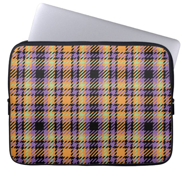 Funda Para Portátil Halloween Plaid Tartan (Frente)