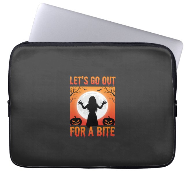 Funda Para Portátil Halloween Salgamos a Morder Terror (Frente)