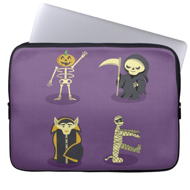 Funda Para Portátil Halloween Skeleton Dracula Mummy Grim Reaper (Frente)