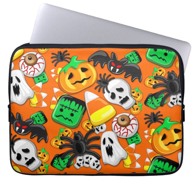 Funda Para Portátil Halloween Spooky Candies Fiesta (Frente)