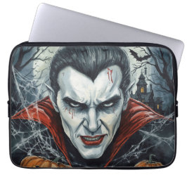 Funda Para Portátil Halloween, vampiro sediento, parcela de calabazas