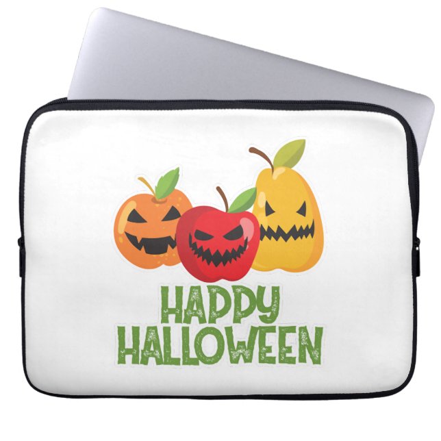 Funda Para Portátil Halloween Vegan Happy Halloween Calabaza Vegetaria (Frente)