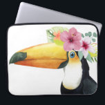 Funda Para Portátil Halo tropical - Toucan<br><div class="desc">Halo III tropical" por Grace Popp. Cuenta con un pájaro toscano con flores.</div>