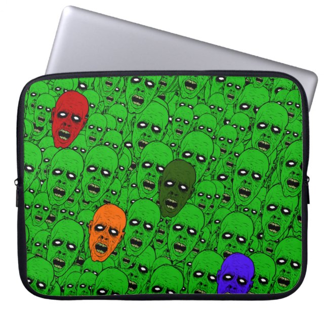 Funda Para Portátil Hambrientas cabezas zombis sin muerte (Frente)