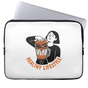 Funda Para Portátil Hamburguesa divertida de estilo de vida saludable 