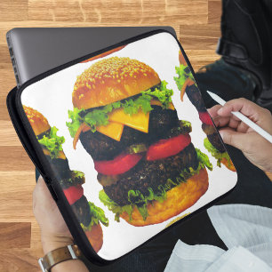 Funda Para Portátil Hamburguesa doble de lujo con queso