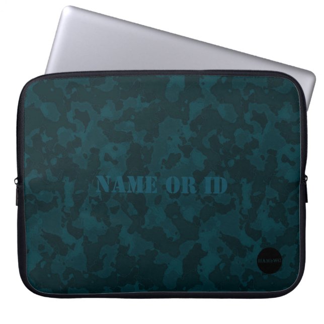 Funda Para Portátil HAMbyWG - Camuflaje en azul-verde Verde azulado (Frente)