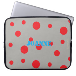 Funda Para Portátil HAMbyWG - Lunares Rojos con cualquier color de fon