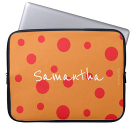Funda Para Portátil HAMbyWG - Lunares rojos con cualquier color de fon