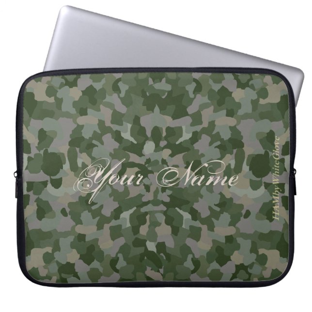 Funda Para Portátil HAMbyWG - Patrón de camuflaje en verde hoja (Frente)