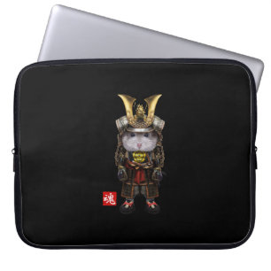 Funda Para Portátil Hamster gris enano en samurai japonés lleno