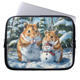 Funda Para Portátil Hamsters y Snowman