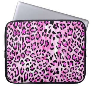 Funda Para Portátil hand draw pink color seamless leopard pattern / il