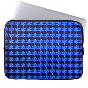 Funda Para Portátil Hanukkah Blue Paint Splatt Stars judíos