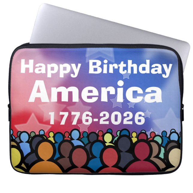 Funda Para Portátil Happy Birthday America 1776 to 2026 (Frente)