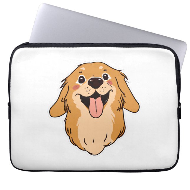Funda Para Portátil Happy Golden Retriever Dog Lover Puppy Retro (Frente)