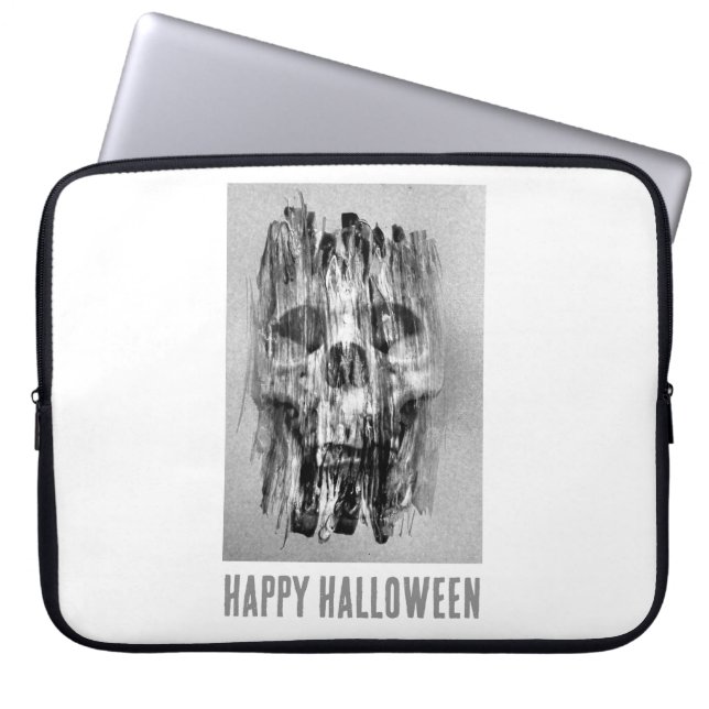 Funda Para Portátil Happy Halloween. Distressed skull (Frente)