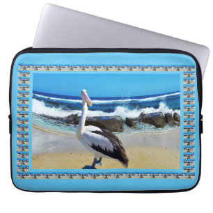 Funda Para Portátil Happy Pelican At The Beach, Manga De Portátiles