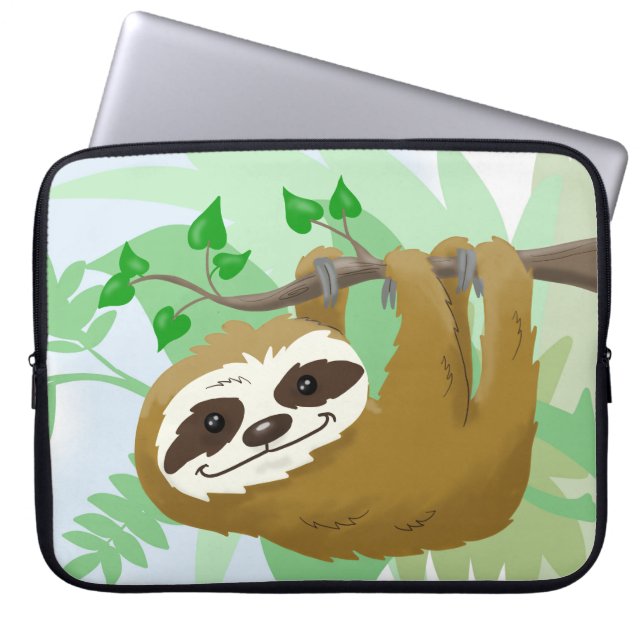Funda Para Portátil Happy Tree Sloth (Frente)