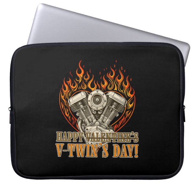 Funda Para Portátil Happy V-Twin’s Day, Anti Valentine, Chopper Lovers (Frente)