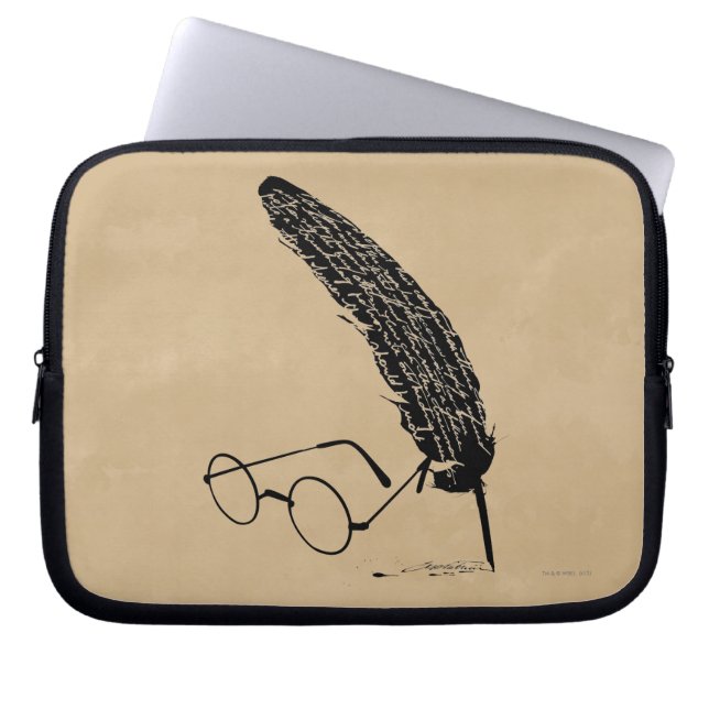 Funda Para Portátil Harry Potter | Gafas y Pluma (Frente)