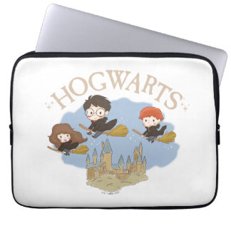 Funda Para Portátil HARRY POTTER™, Hermione y Ron vuelan sobre HOGWART