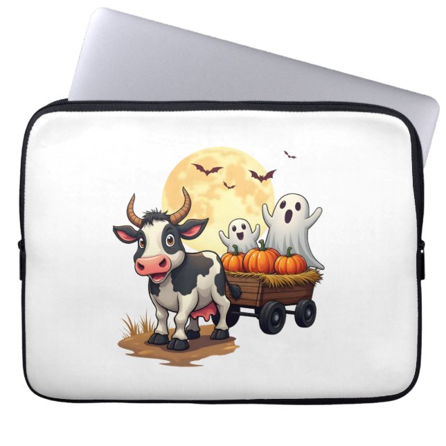 Funda Para Portátil Haunted Hayride Cow (Frente)