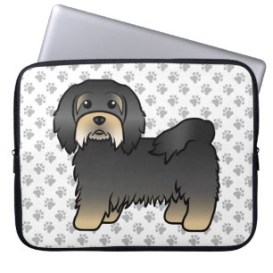 Funda Para Portátil Havanés negro y bronceador perro de dibujos animad