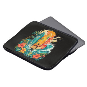 Funda Para Portátil Hawái Tabla De Surf Ola Playa Surfista Vintage