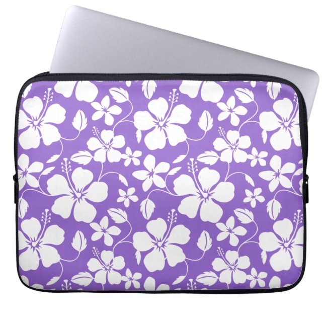 FUNDA PARA PORTÁTIL HAWAIIAN HULA (HIBISCUS) LIGHT PURPLE (Frente)