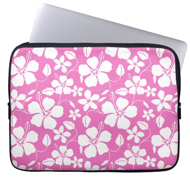 FUNDA PARA PORTÁTIL HAWAIIAN HULA (HIBISCUS) PINK (Frente)